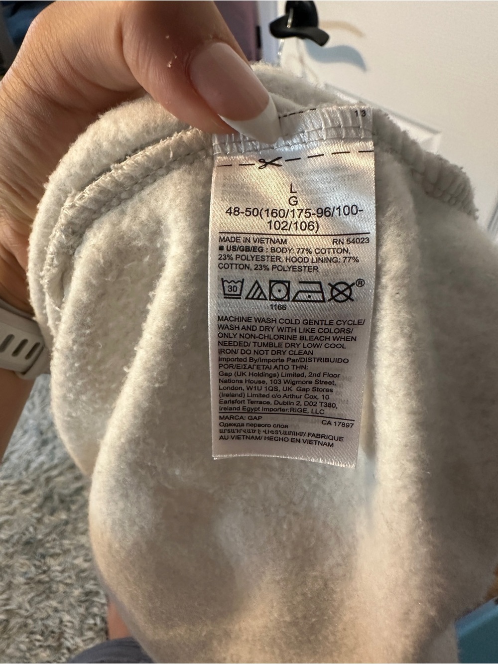GAP VintageSoft Cropped Hoodie- Grey - Picture 7 of 7